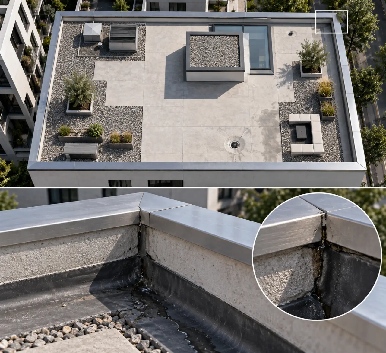 Acrotère de toiture-terrasse : le point faible qui peut provoquer une infiltration