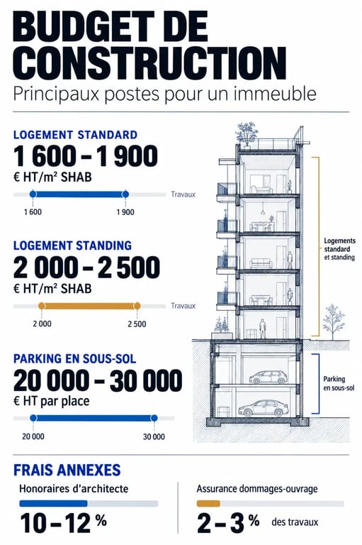 Budget et coûts principaux pour la construction d’un immeuble