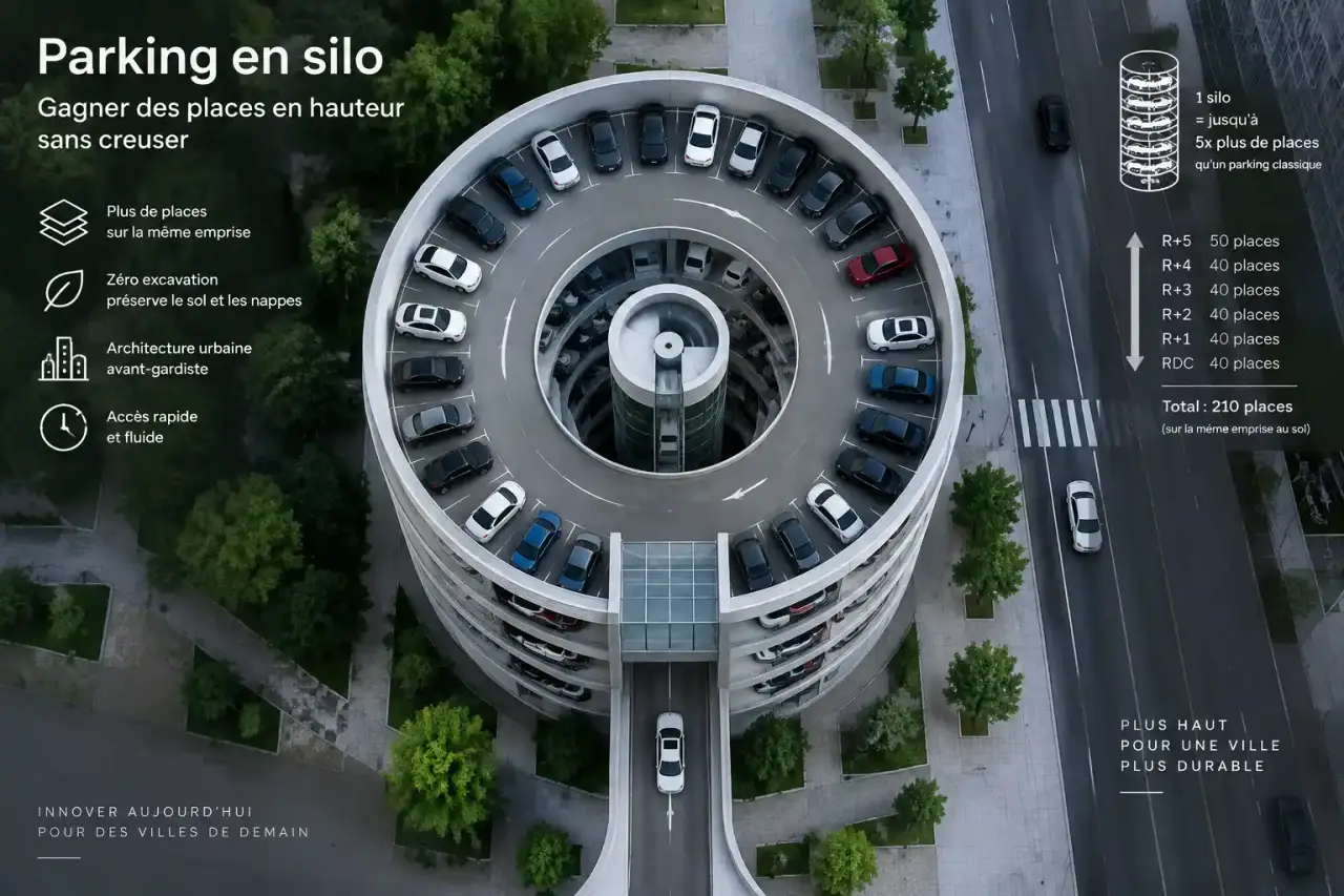 Parking en silo : gagner des places en hauteur sans creuser
