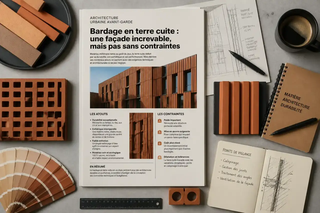 Bardage en terre cuite : une façade increvable, mais pas sans contraintes