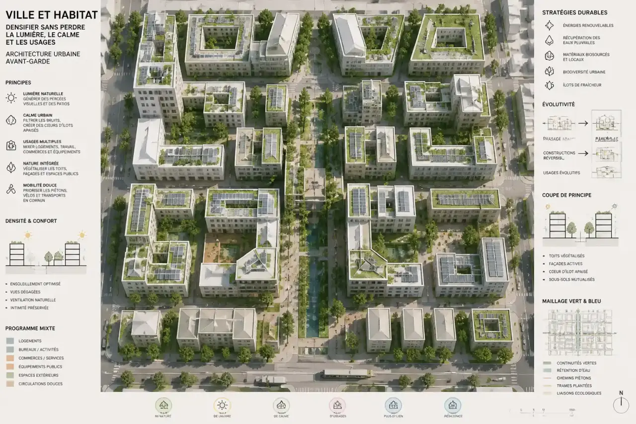 Ville et habitat : densifier sans perdre la lumière, le calme et les usages