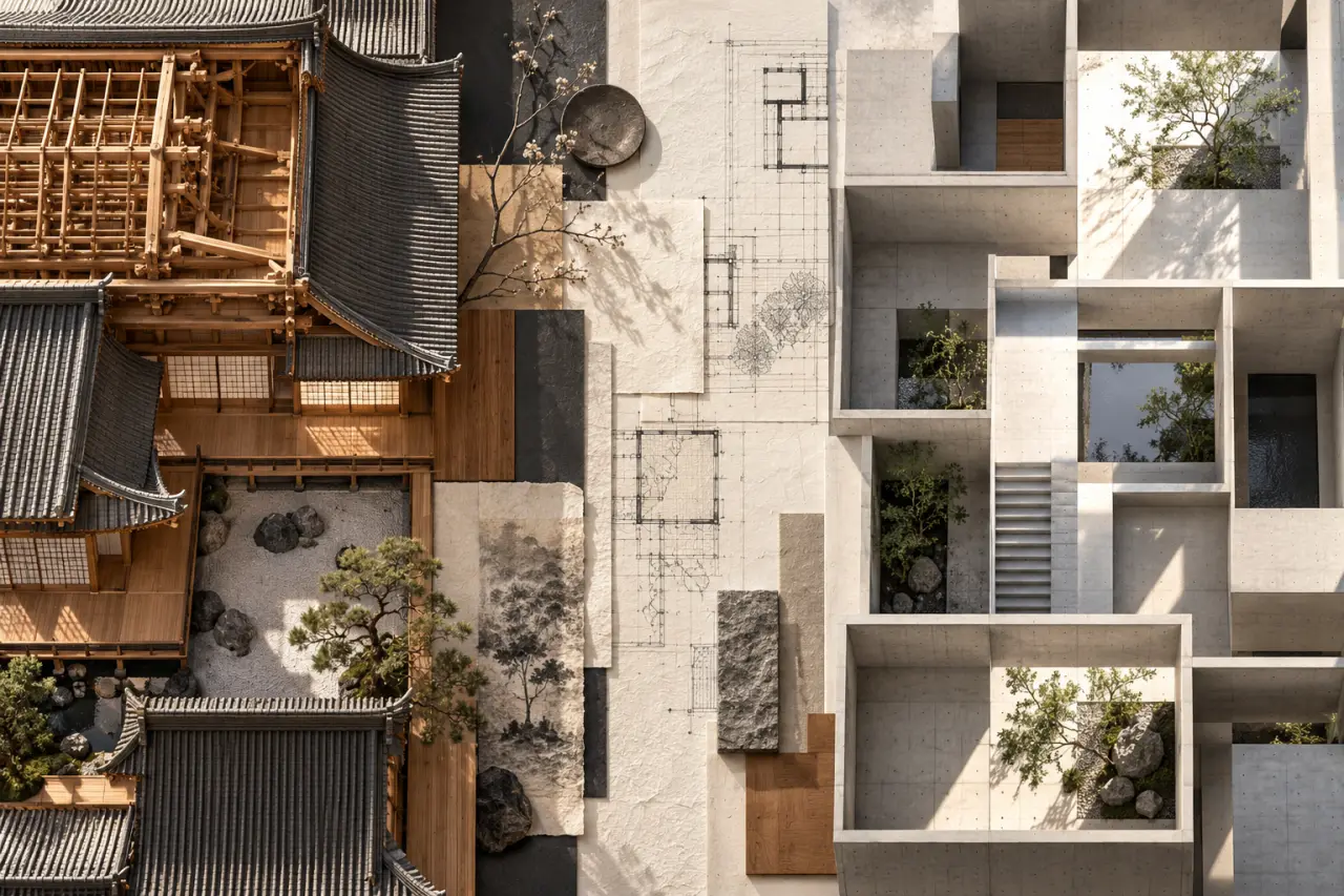 Architecture au Japon : du bois des temples au béton qui cadre la lumière