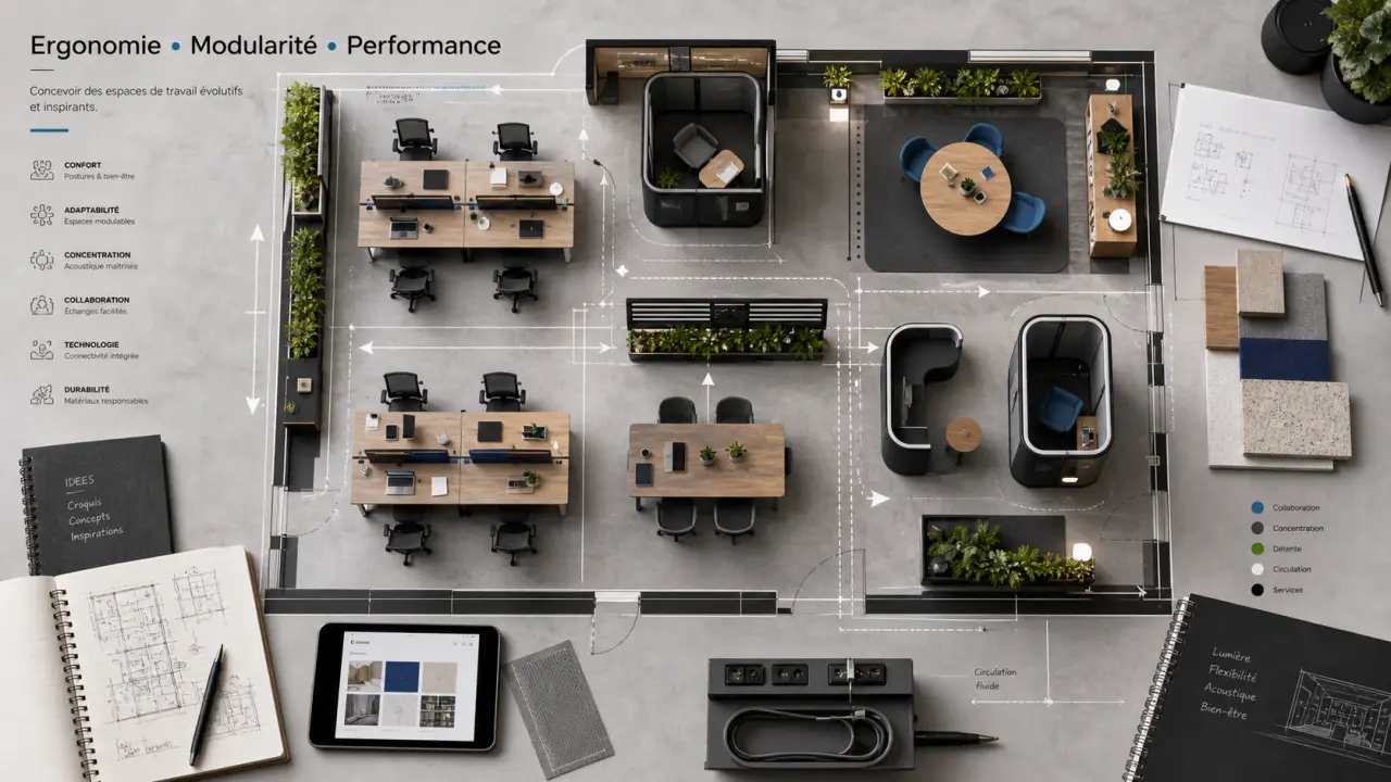 Architecture intérieure de bureau : comment allier ergonomie, modularité et performance ?