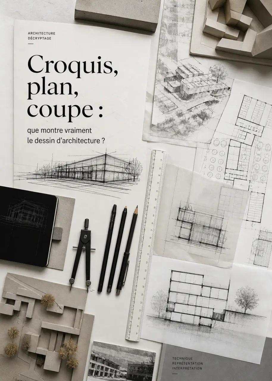 Croquis, plan, coupe : que montre vraiment le dessin d’architecture ?